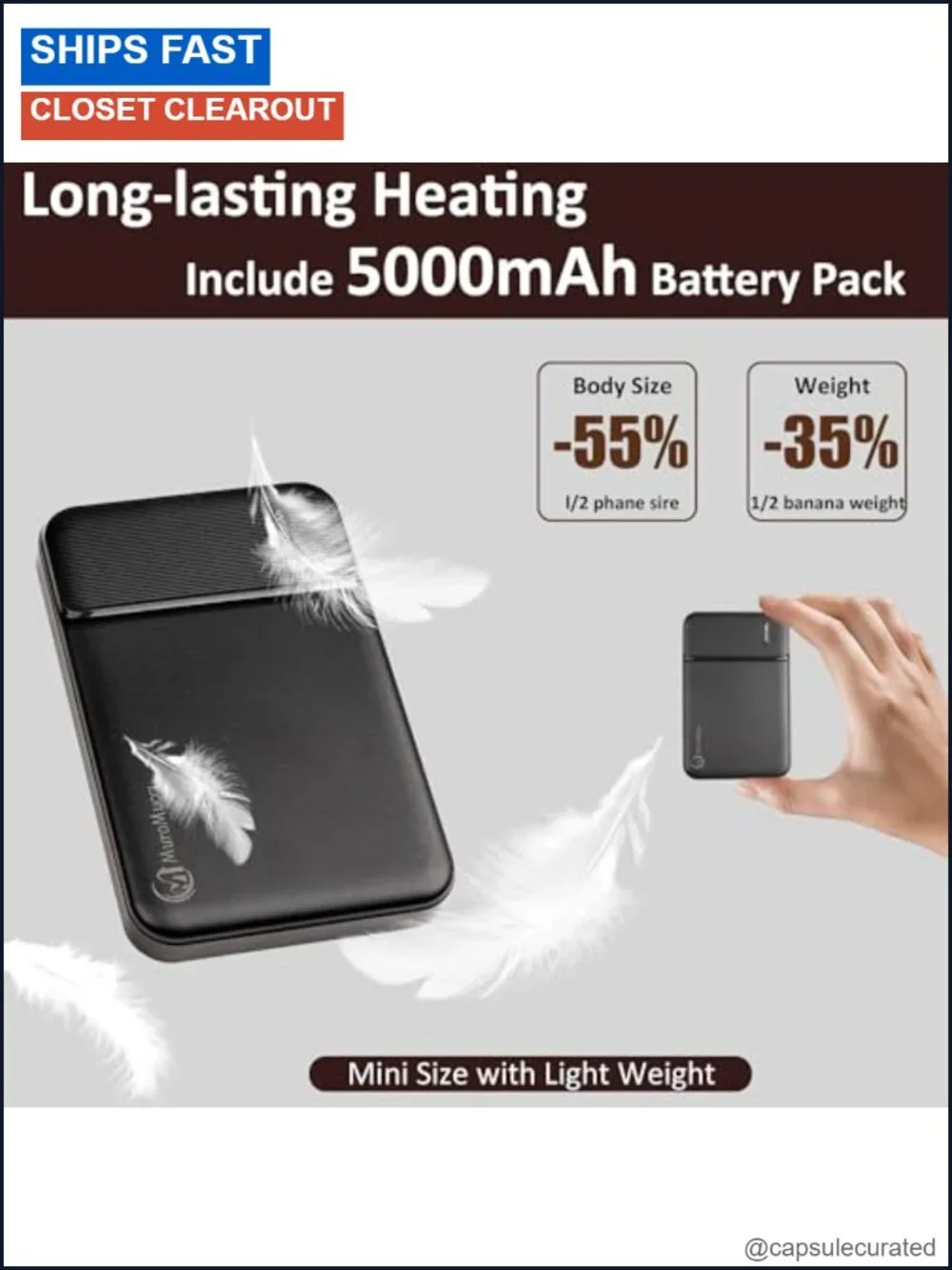 Heated Scarf for Men Women with Portable 5000mAh Battery 3 Temperature